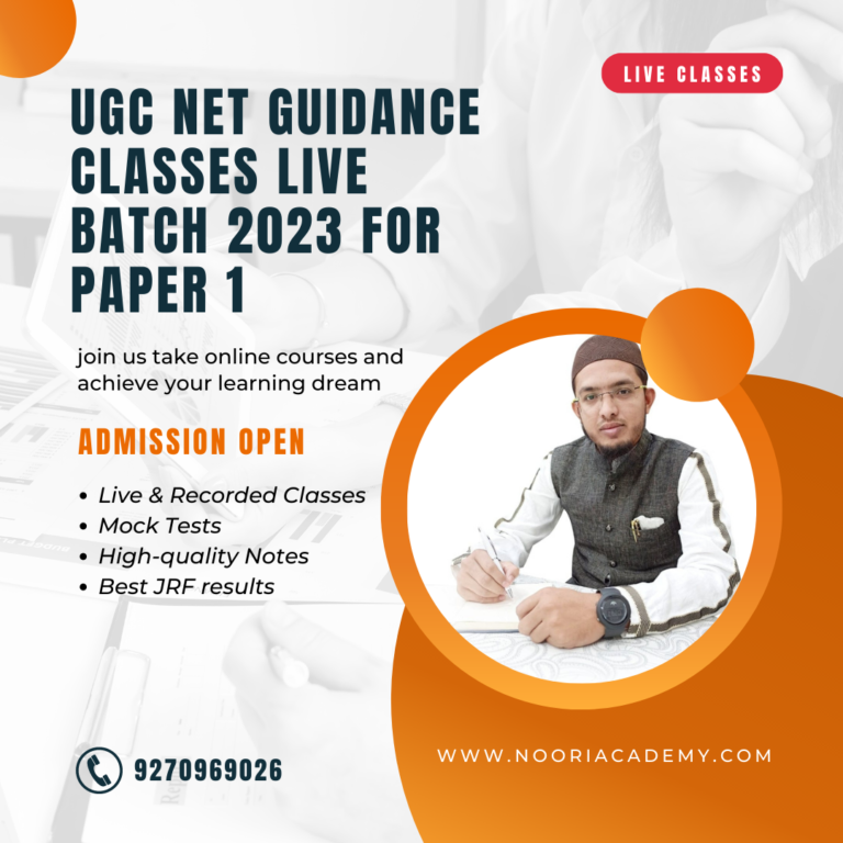 UGC NET Guidance Classes Live Batch 2023 for Paper 1